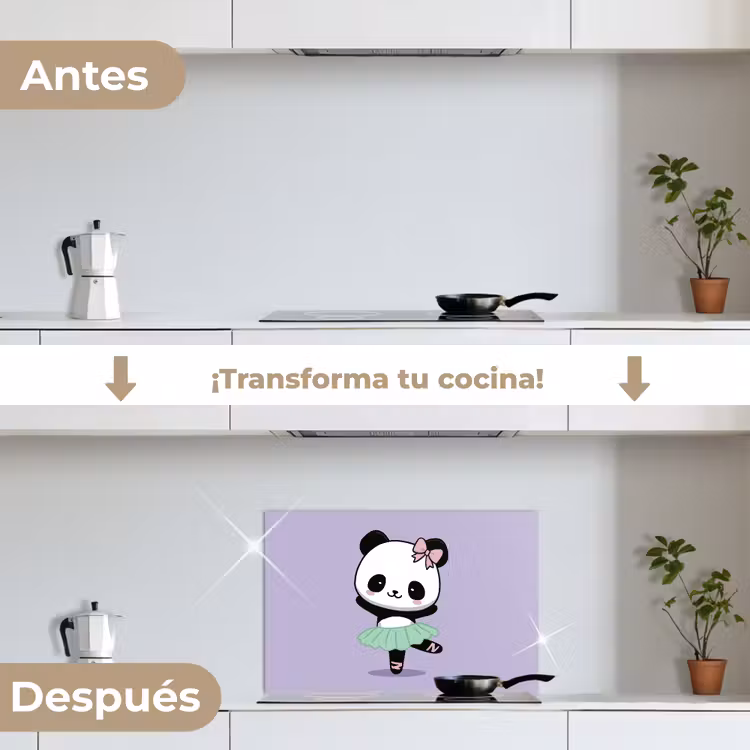 Salpicaderos de cocina - Panda - Morado - Ornamentado - Kawaii — 7