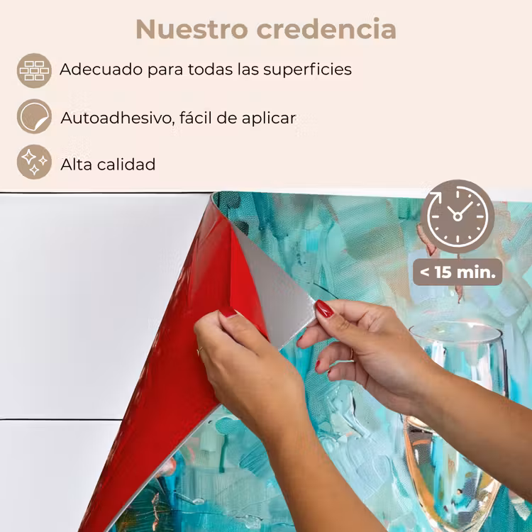 Salpicaderos de cocina - Champán - Pintura - Flores - Arte — 4
