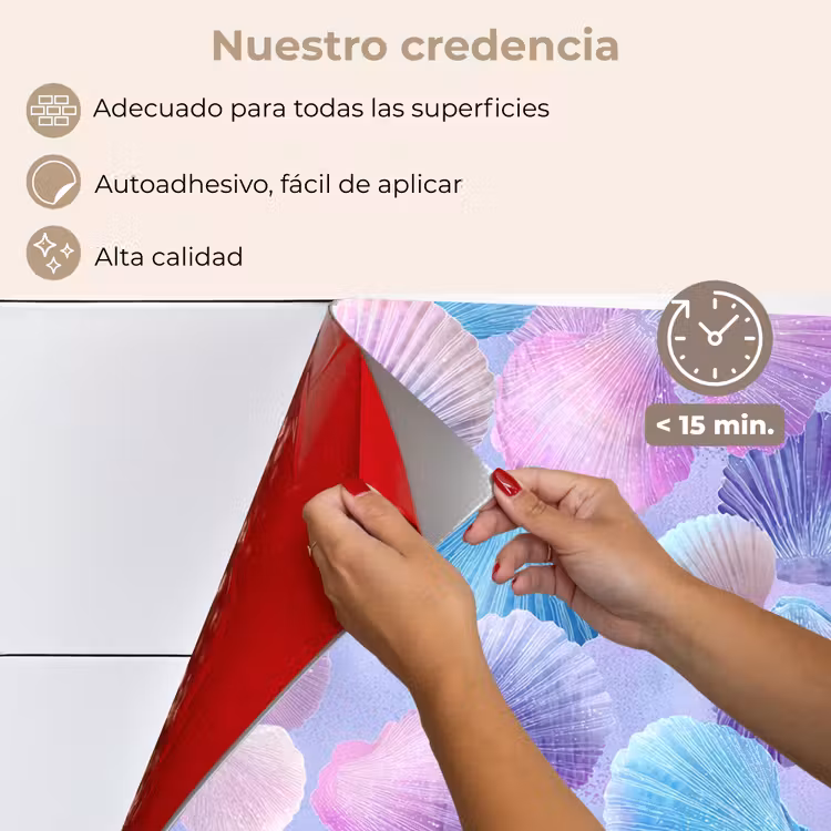 Salpicaderos de cocina - Conchas - Morado - Azul - Patrón — 4