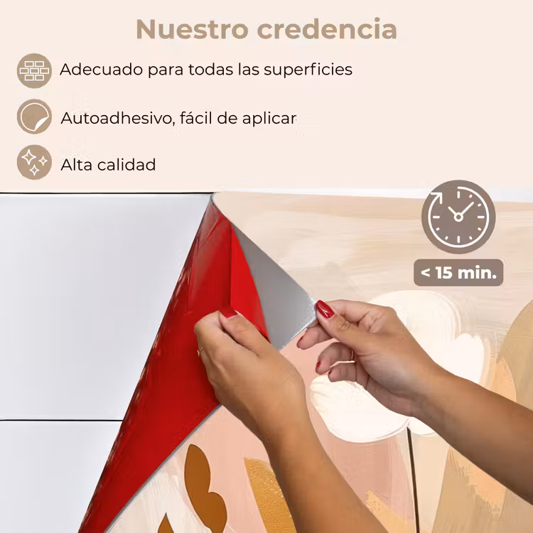 Salpicaderos de cocina - Flores - Abstracto - Beige - Arte — 4