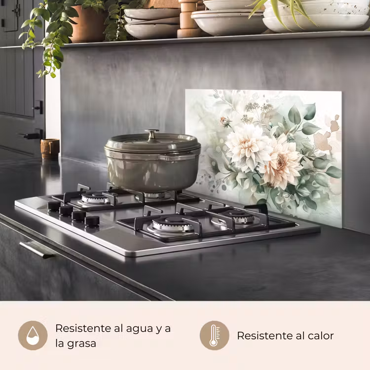 Salpicaderos de cocina - Flores - Blancas - Plantas - Dalias — 2