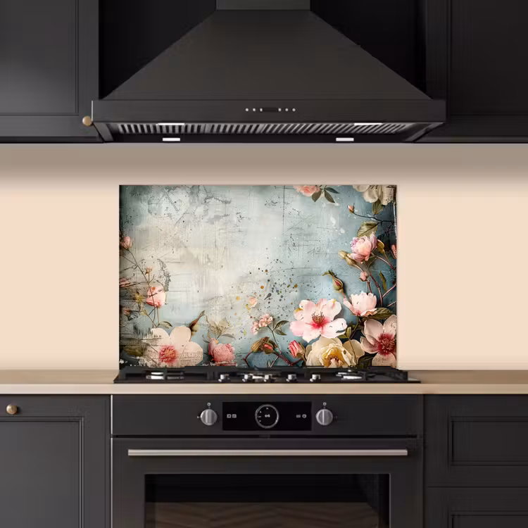 Salpicaderos de cocina - Flores - Hormigón - Gris - Naturaleza — 5