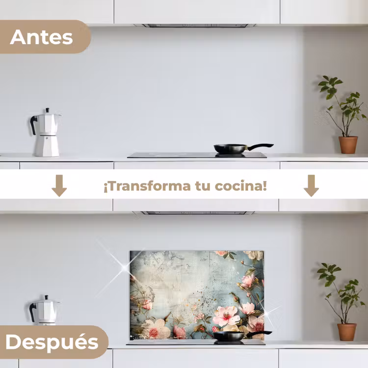 Salpicaderos de cocina - Flores - Hormigón - Gris - Naturaleza — 7