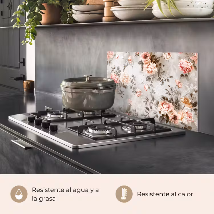 Salpicaderos de cocina - Flores - Hormigón - Plantas - Rosa — 2