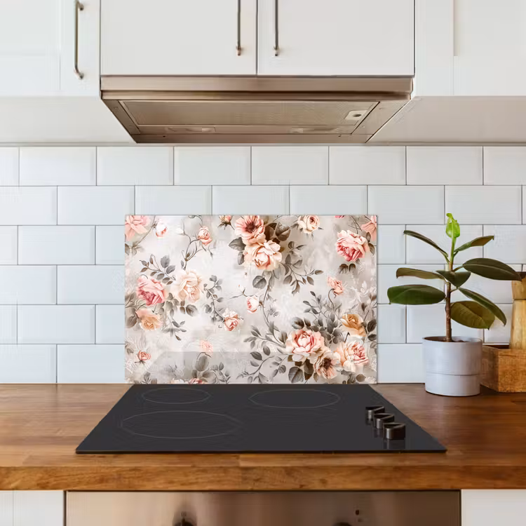 Salpicaderos de cocina - Flores - Hormigón - Plantas - Rosa — 3