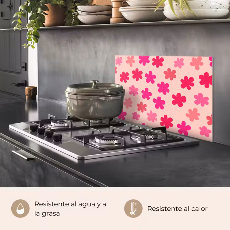 Salpicaderos de cocina - Flores - Patrón - Rosa — 2