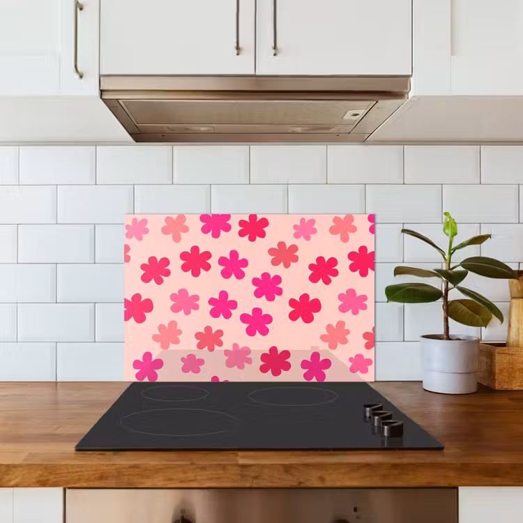 Salpicaderos de cocina - Flores - Patrón - Rosa — 3