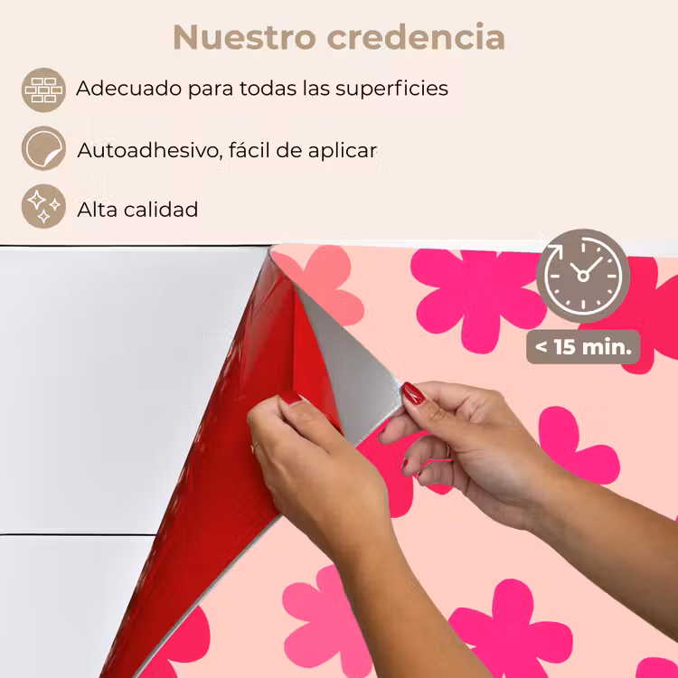 Salpicaderos de cocina - Flores - Patrón - Rosa — 4