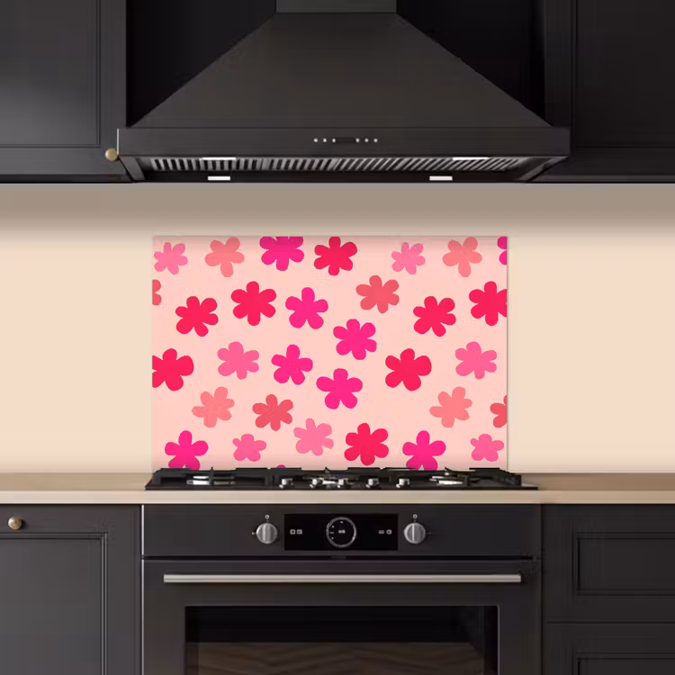 Salpicaderos de cocina - Flores - Patrón - Rosa — 5
