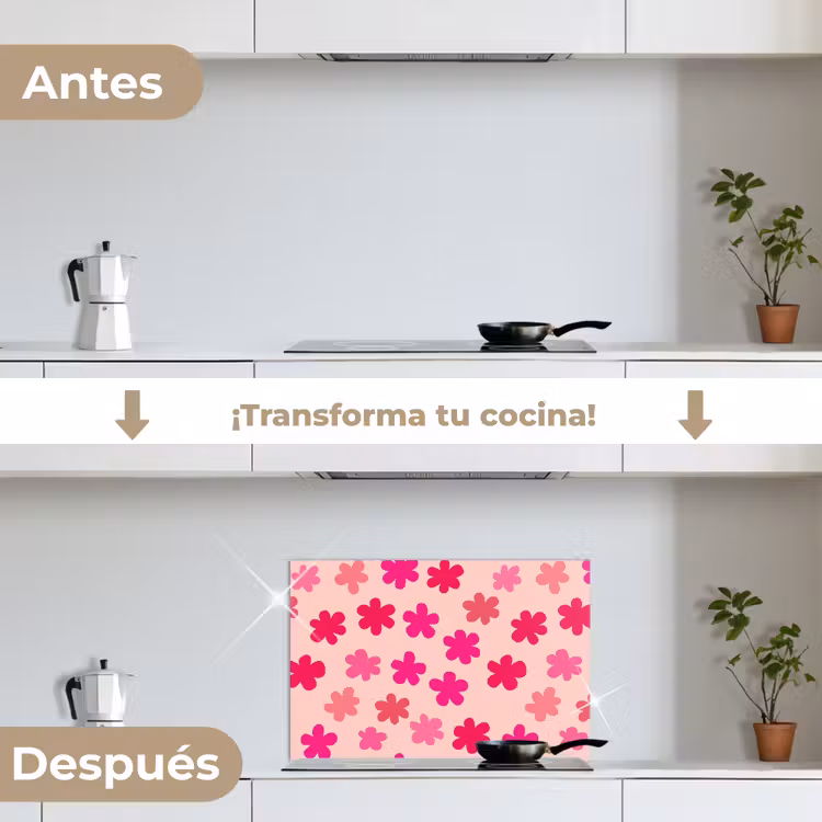 Salpicaderos de cocina - Flores - Patrón - Rosa — 7