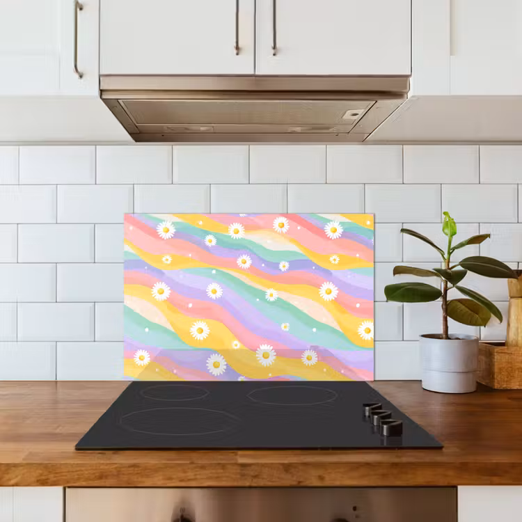 Salpicaderos de cocina - Margaritas - Colorido - Pastel — 3