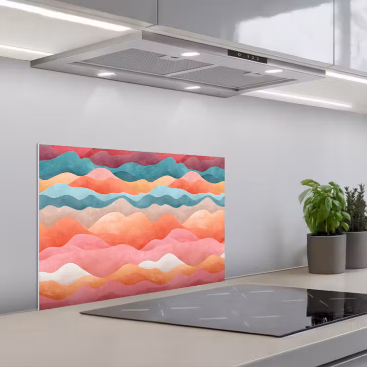 Salpicaderos de cocina - Olas - Colorido - Abstracto — 1