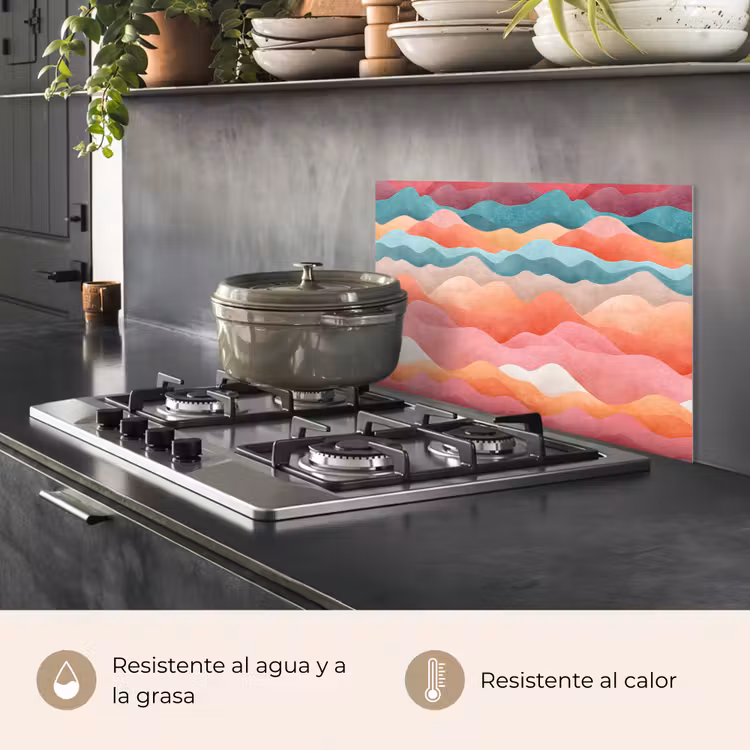 Salpicaderos de cocina - Olas - Colorido - Abstracto — 2