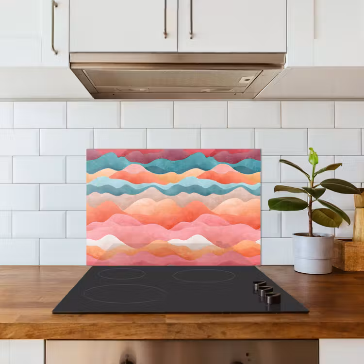 Salpicaderos de cocina - Olas - Colorido - Abstracto — 3