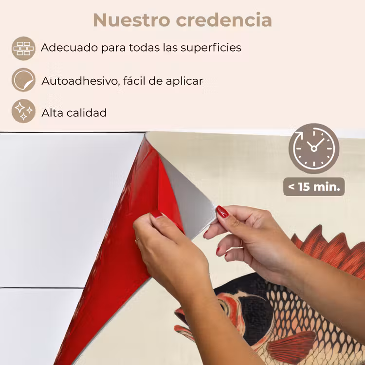 Salpicaderos de cocina - Escamas - Rojo - Pez - Aletas — 4