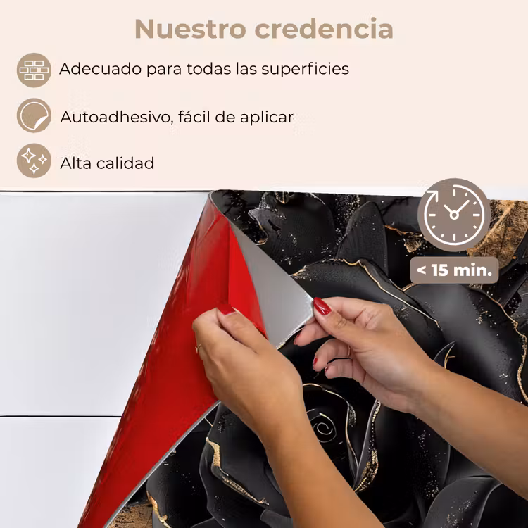 Salpicaderos de cocina - Obsidiana - Negro - Oro - Estampado — 4