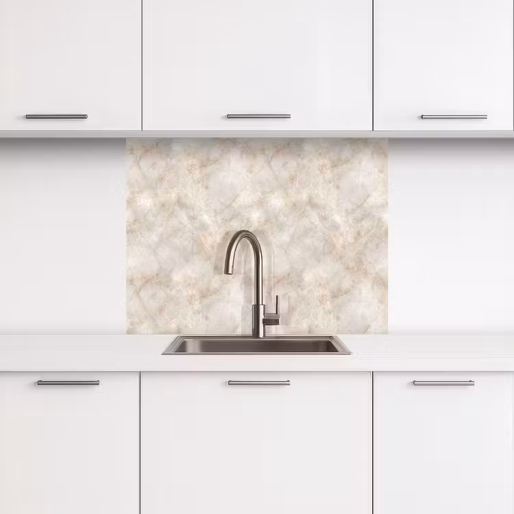 Revestimiento cocina - Beige claro - Vetas marrón dorado - Mármol — 3