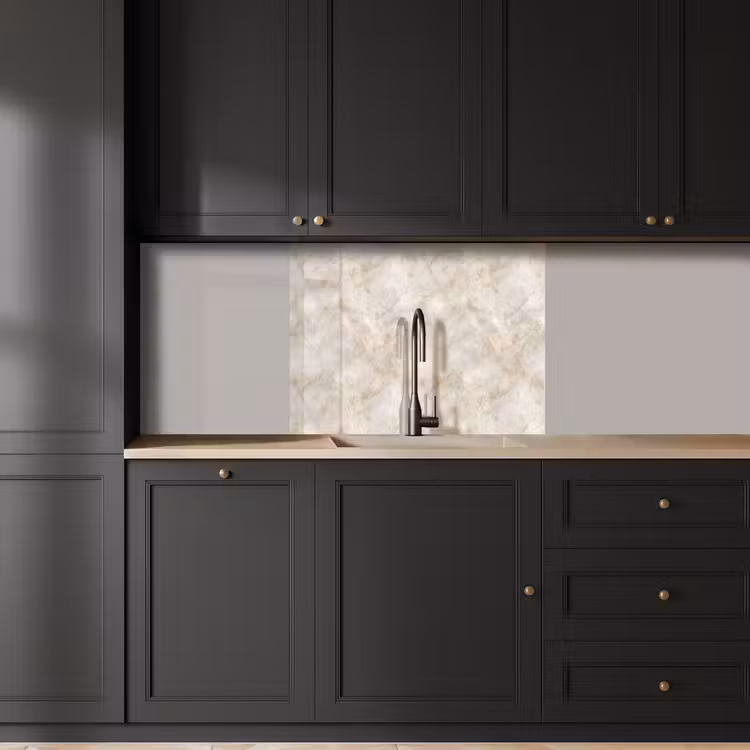 Revestimiento cocina - Beige claro - Vetas marrón dorado - Mármol — 5