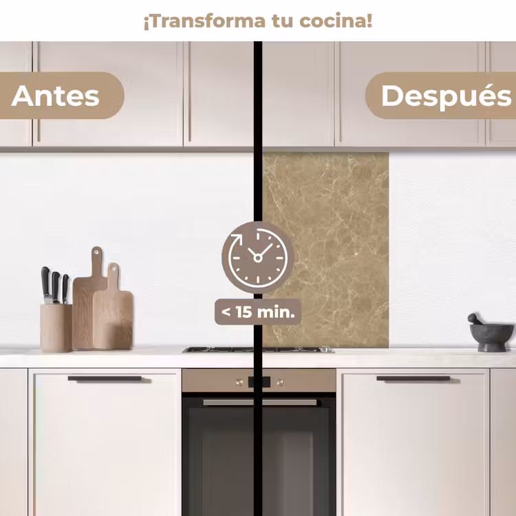 Revestimiento cocina - Beige - Mármol - Vetas blancas — 2