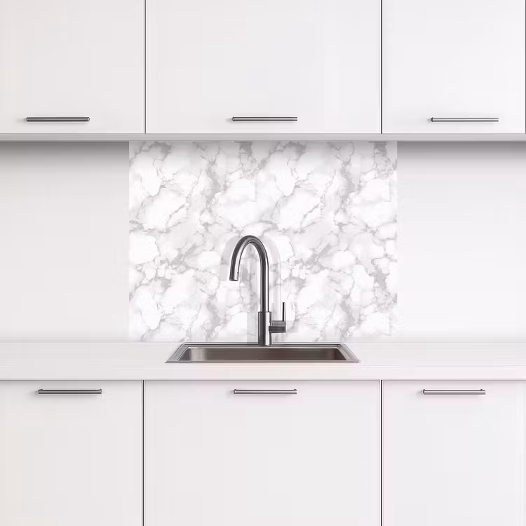 Revestimiento cocina - Blanco - Mármol - Gris — 3