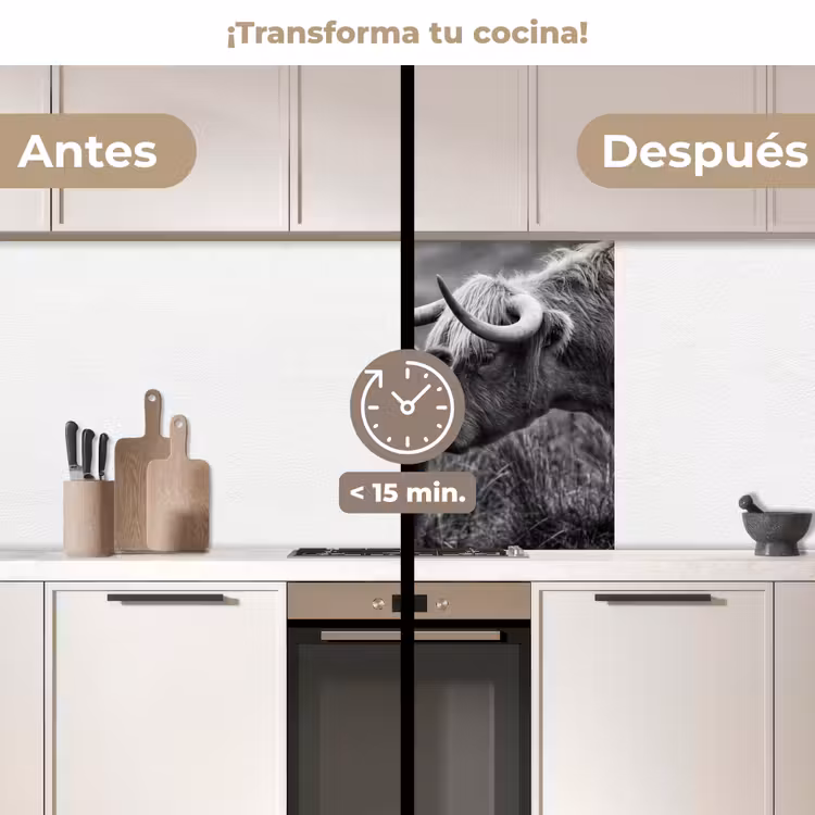 Revestimiento cocina - Highlander escocés - Becerro - Negro - Blanco — 2