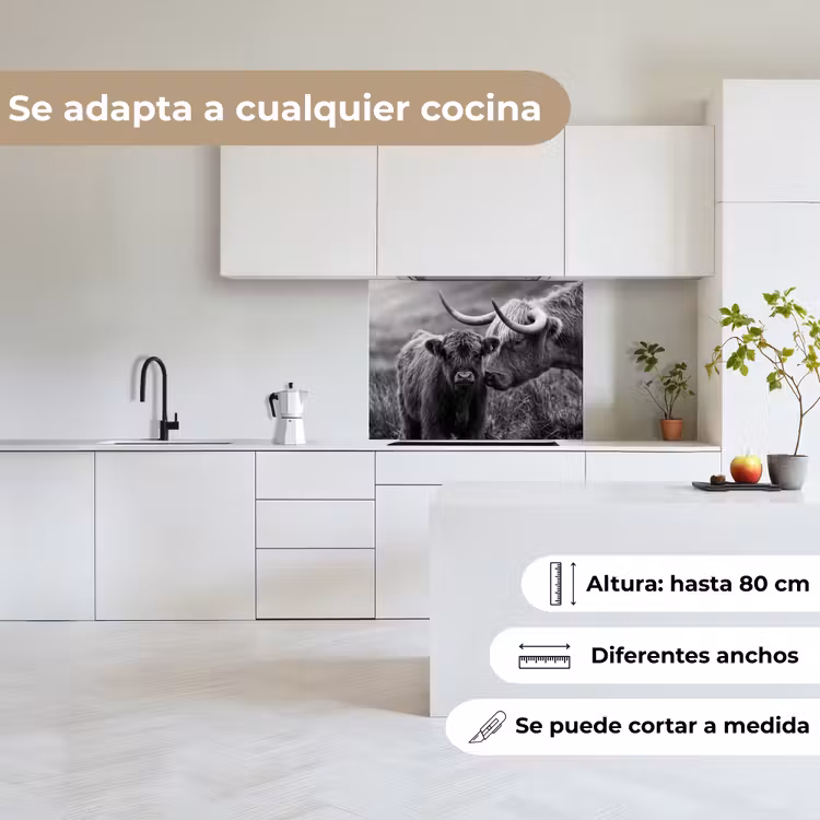 Revestimiento cocina - Highlander escocés - Becerro - Negro - Blanco — 6