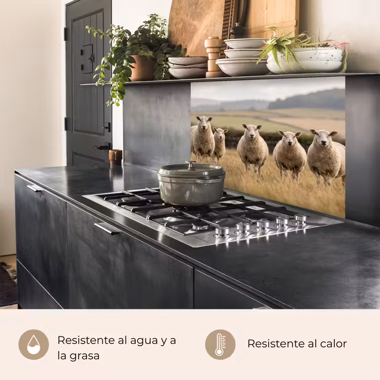 Revestimiento cocina - Ovejas - Paisaje de pastos - Colinas — 4