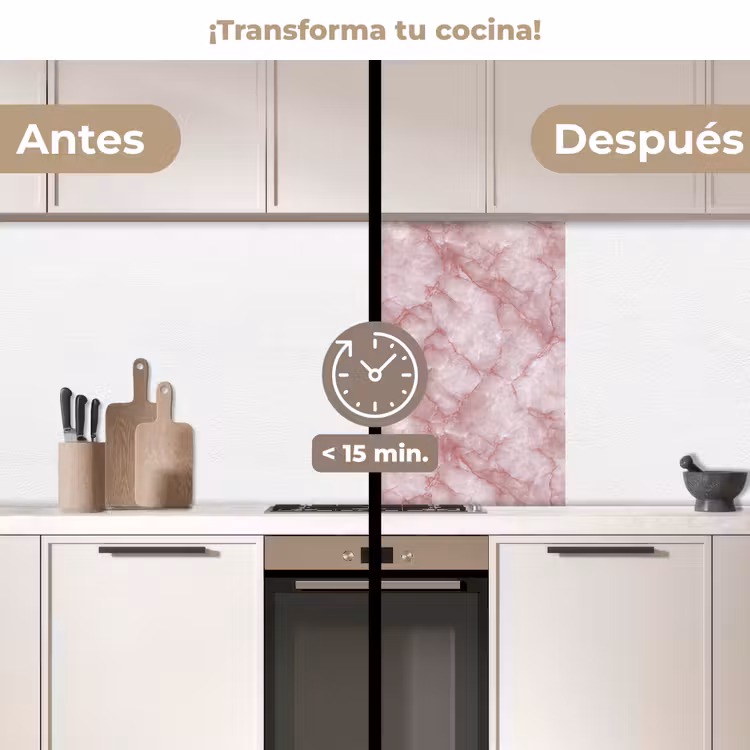 Revestimiento cocina - Rosa - Mármol de cuarzo - Vetas — 2
