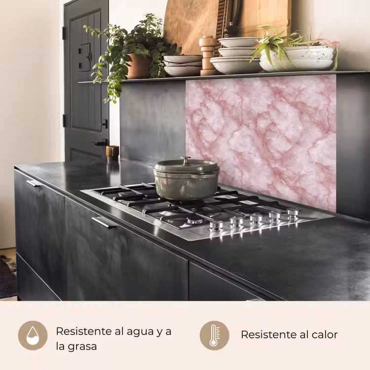 Revestimiento cocina - Rosa - Mármol de cuarzo - Vetas — 4