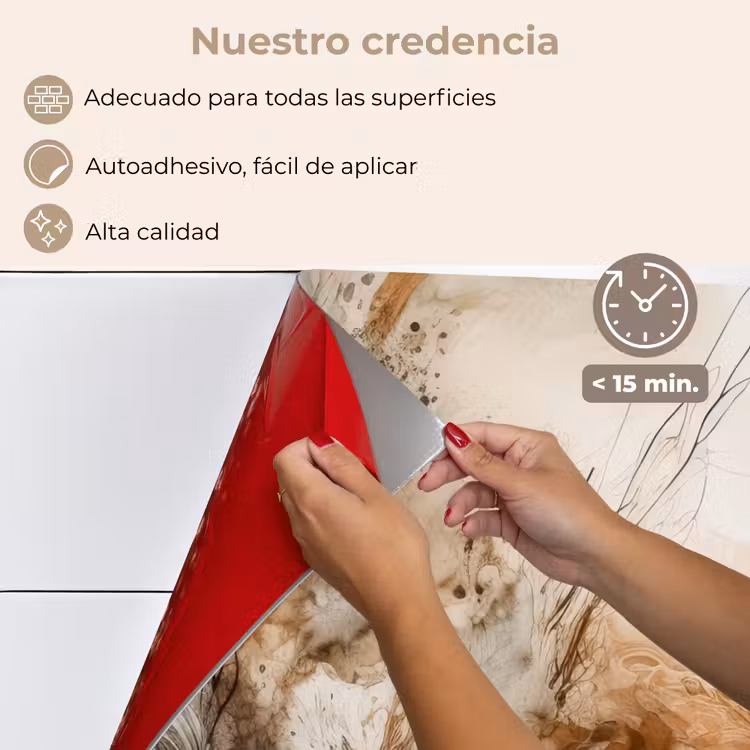 Salpicaderos de cocina - Abstracto - Beige - Pintura - Arte - Naturaleza - Flores — 4