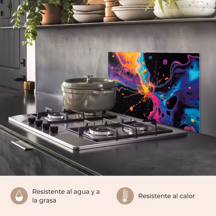 Salpicaderos de cocina - Colorido - Pintura - Negro — 2