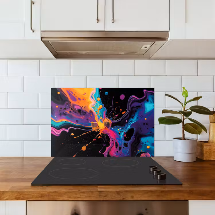 Salpicaderos de cocina - Colorido - Pintura - Negro — 3