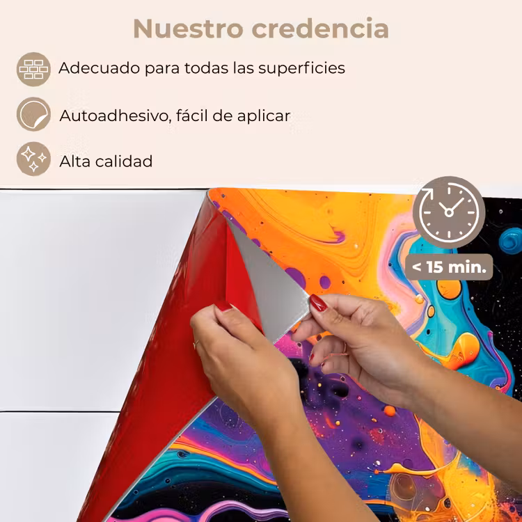 Salpicaderos de cocina - Colorido - Pintura - Negro — 4