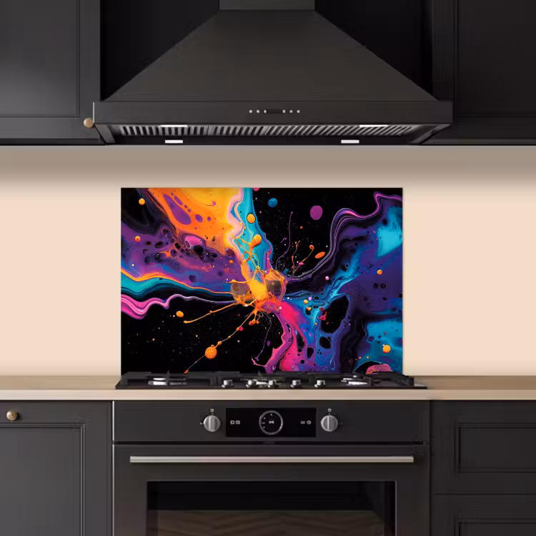 Salpicaderos de cocina - Colorido - Pintura - Negro — 5