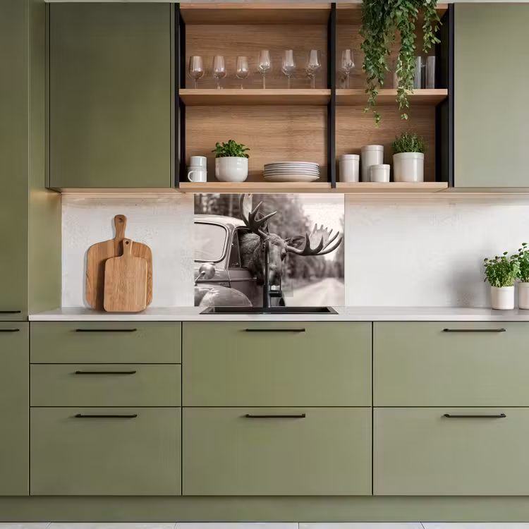 Revestimiento cocina - Alce - Coche - Cornamenta - Negro - Blanco — 7