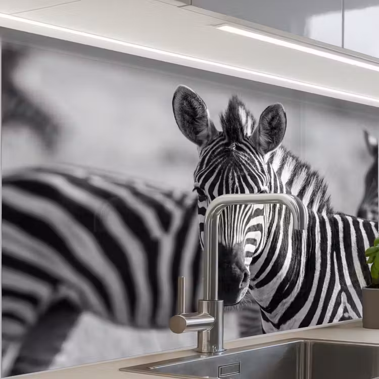 Revestimiento cocina - Cebras - Negro - Blanco — 1