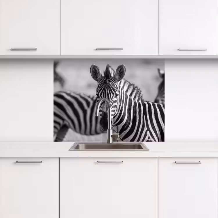 Revestimiento cocina - Cebras - Negro - Blanco — 3