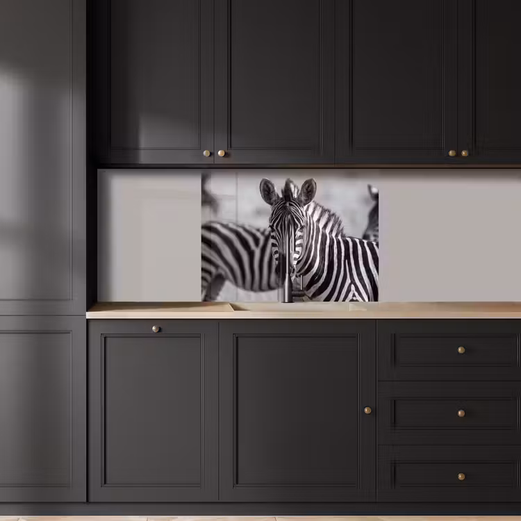Revestimiento cocina - Cebras - Negro - Blanco — 5