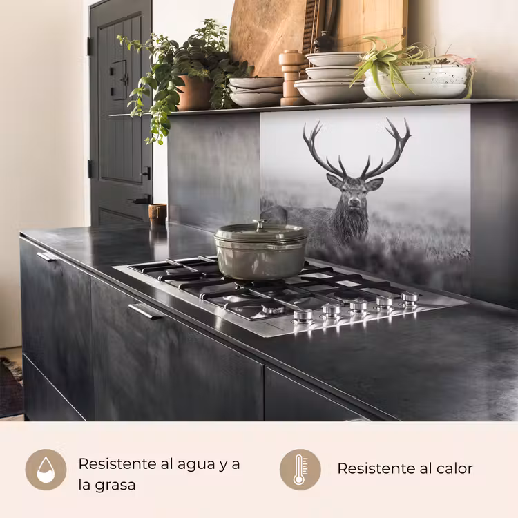 Revestimiento cocina - Ciervo - Niebla - Negro - Blanco — 4