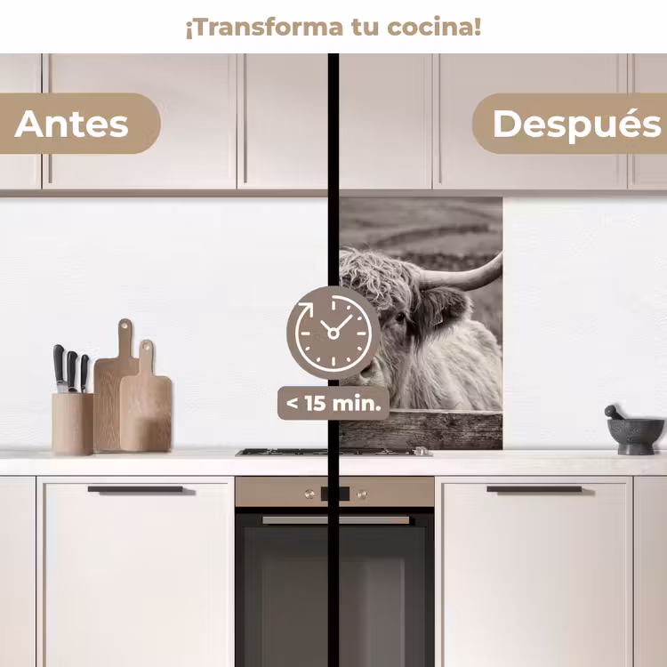 Revestimiento cocina - Highlander escocés - Negro - Blanco - Madera — 2