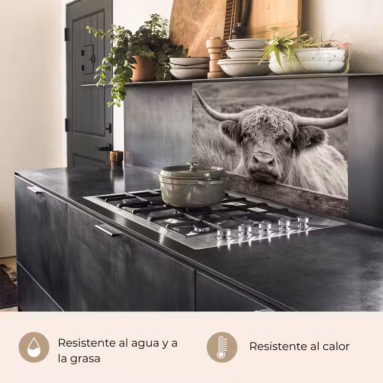Revestimiento cocina - Highlander escocés - Negro - Blanco - Madera — 4