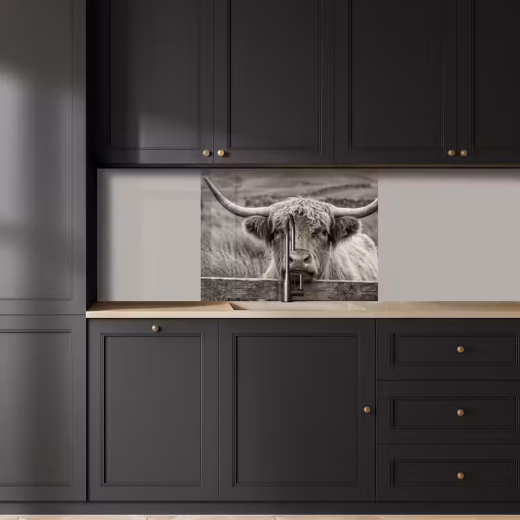 Revestimiento cocina - Highlander escocés - Negro - Blanco - Madera — 5