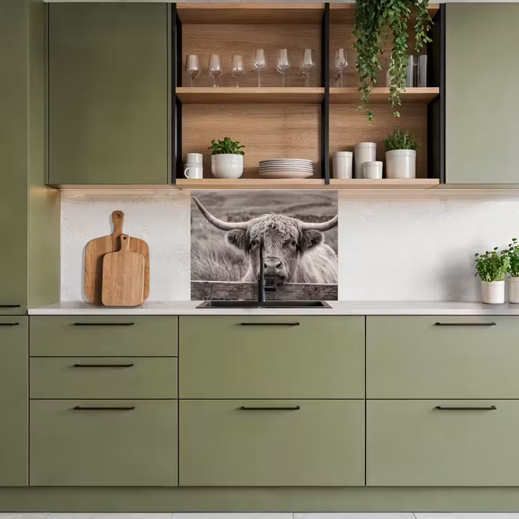 Revestimiento cocina - Highlander escocés - Negro - Blanco - Madera — 7