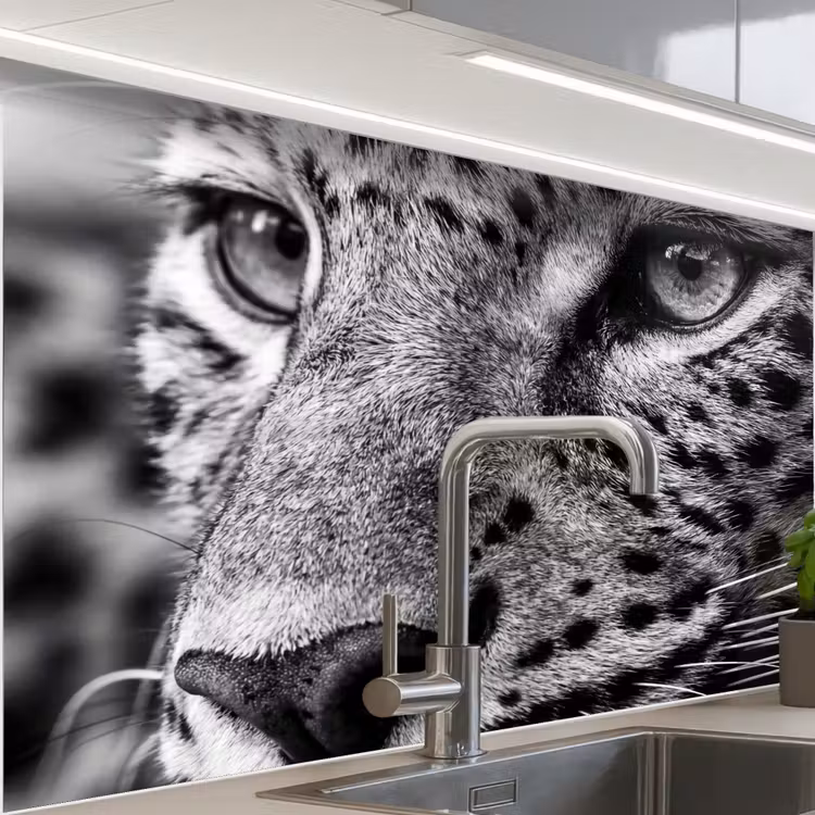 Revestimiento cocina - Leopardo - Negro - Blanco - Ojo — 1