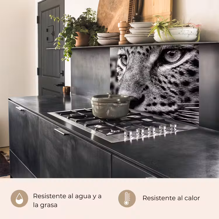 Revestimiento cocina - Leopardo - Negro - Blanco - Ojo — 4
