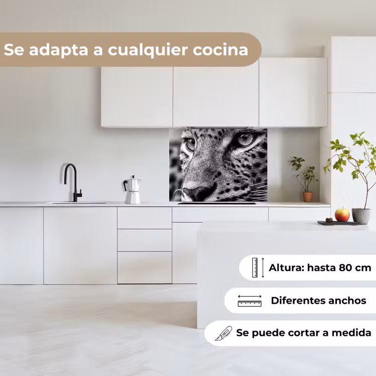Revestimiento cocina - Leopardo - Negro - Blanco - Ojo — 6