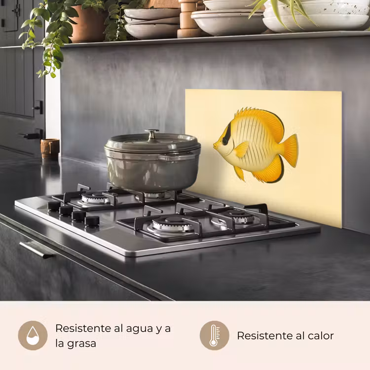 Salpicaderos de cocina - Oval - Pez - Amarillo - Escamas — 2