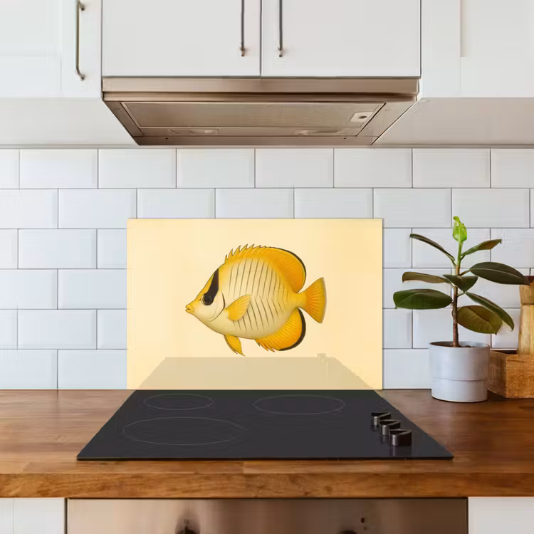 Salpicaderos de cocina - Oval - Pez - Amarillo - Escamas — 3