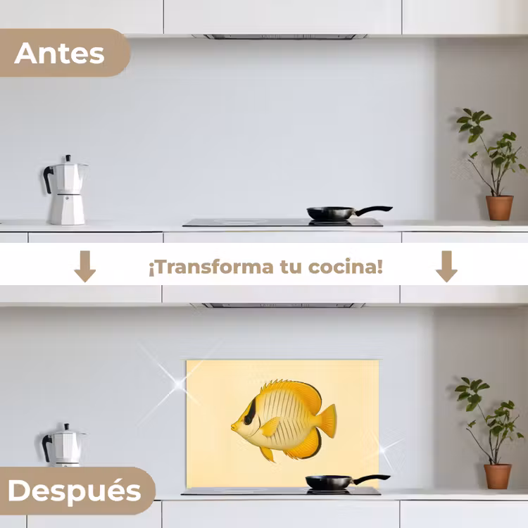 Salpicaderos de cocina - Oval - Pez - Amarillo - Escamas — 7