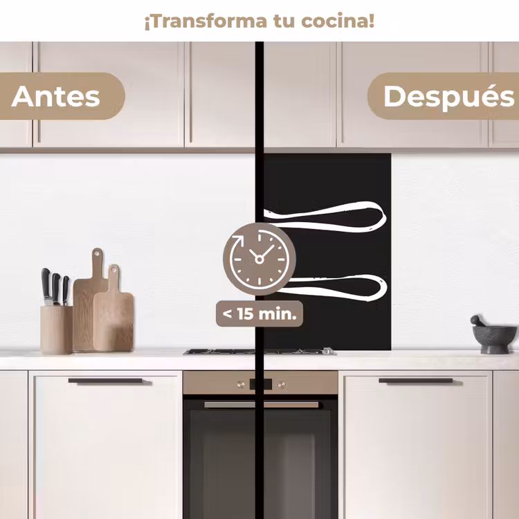Revestimiento cocina - Cubiertos - Mentira - Negro - Blanco — 2